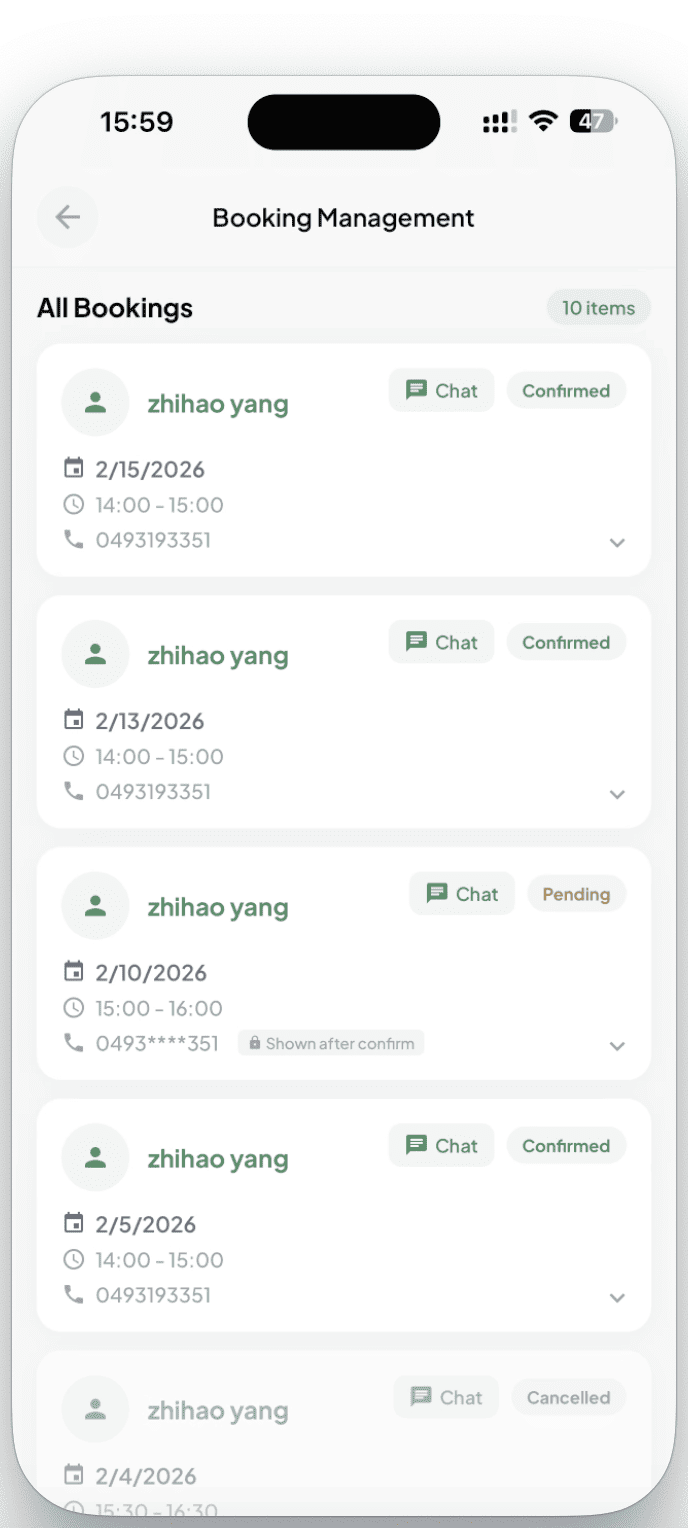 Booking Management